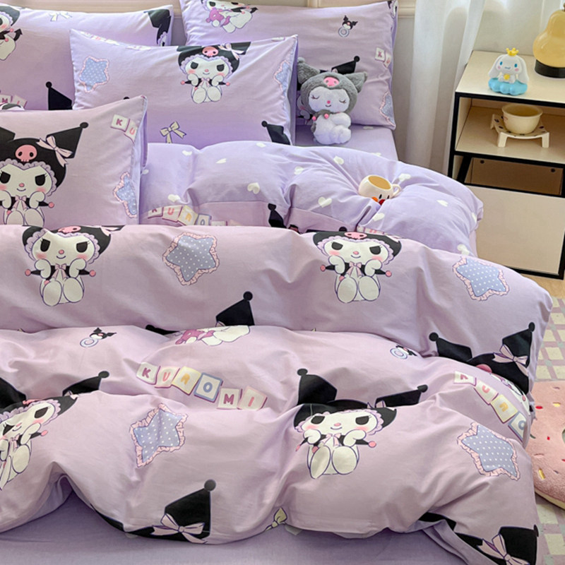 库洛米纯棉床品四件套全棉卡通儿童床单被套学生宿舍床上三件套夏,淘宝优惠券,粉丝福利购,淘宝优惠卷