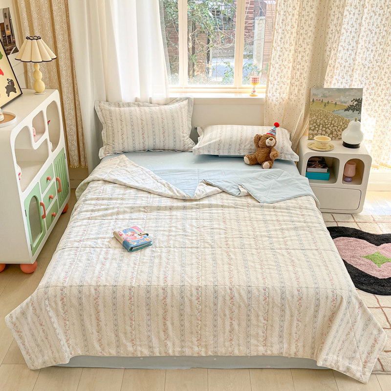 全棉空调被四季通用被子宿舍单人学生夏凉被纯棉春秋被可水洗被芯