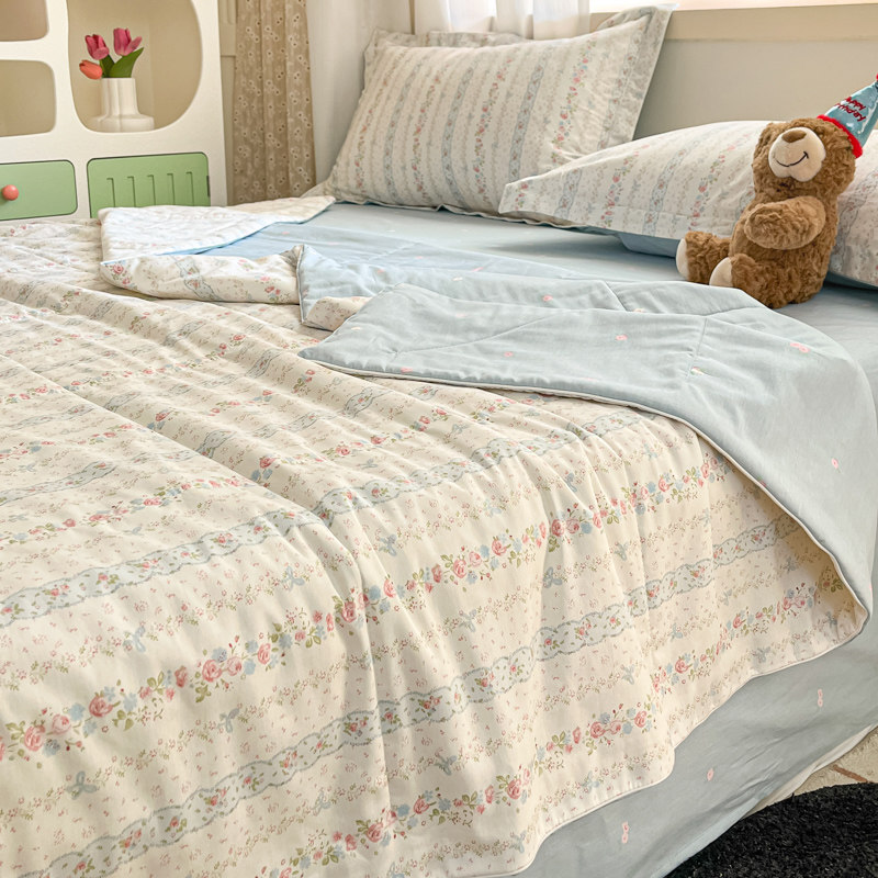 全棉空调被四季通用被子宿舍单人学生夏凉被纯棉春秋被可水洗被芯