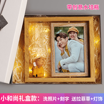 Creative Nordic b6 Inch Photo Frame Pendulum Table Plus Wash Photo Custom Ins-sided rotating wood-phase frame lettering print phase