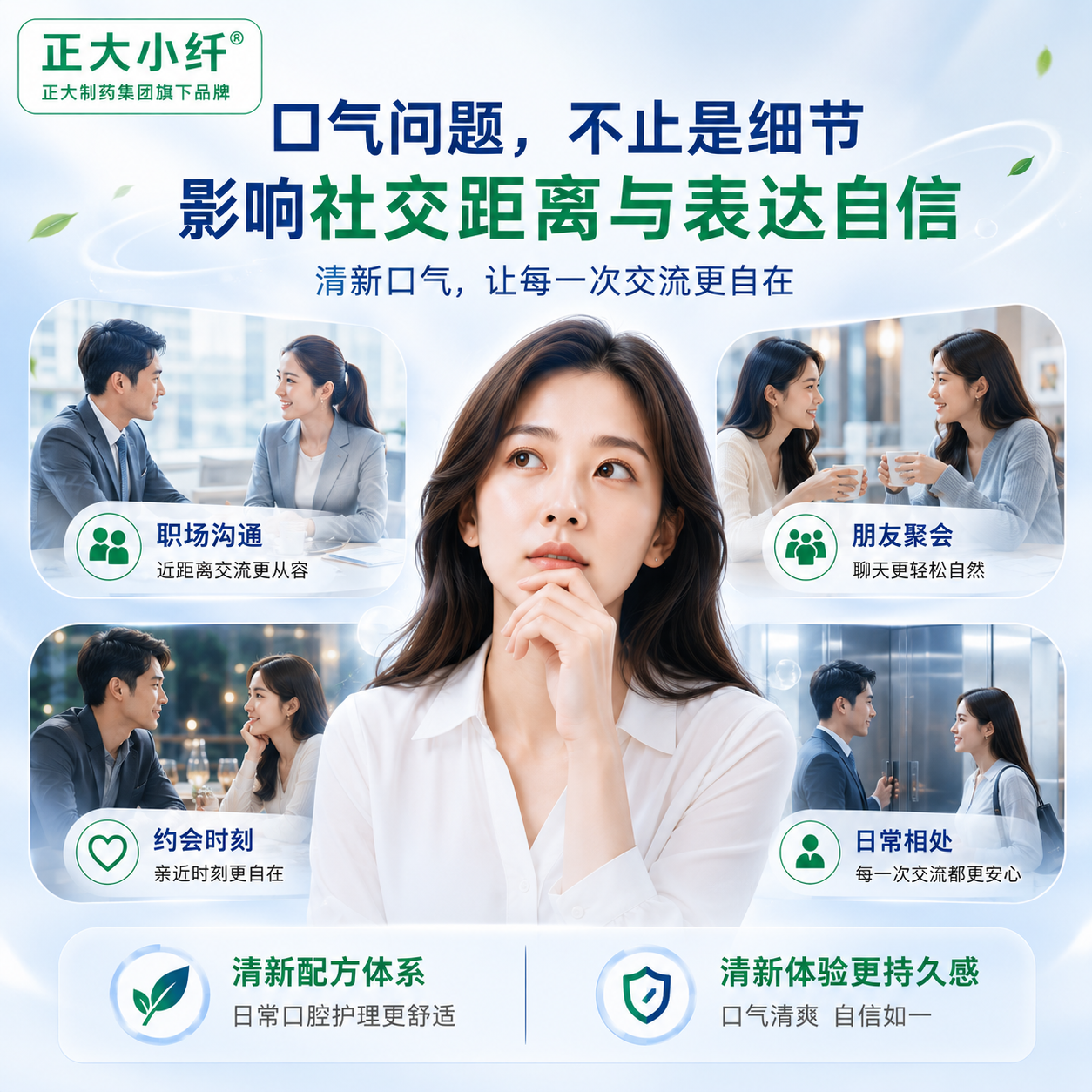正大制药正品沁爽清香牙膏100g专利益生菌去口臭成人口腔护理