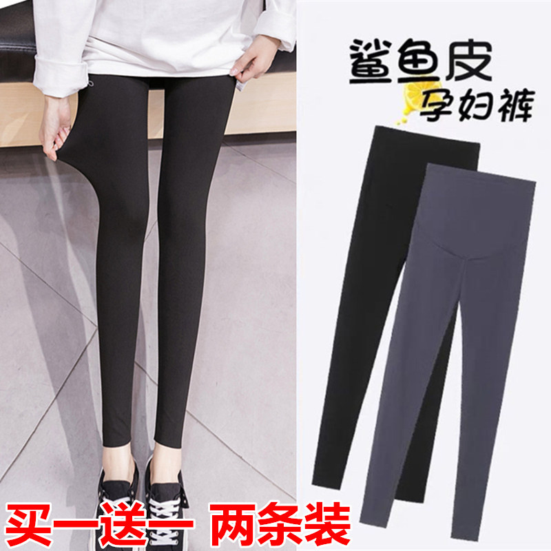 孕妇鲨鱼春秋冬外穿瑜伽芭比九分裤 妙莉瑶语如初孕妇打底裤