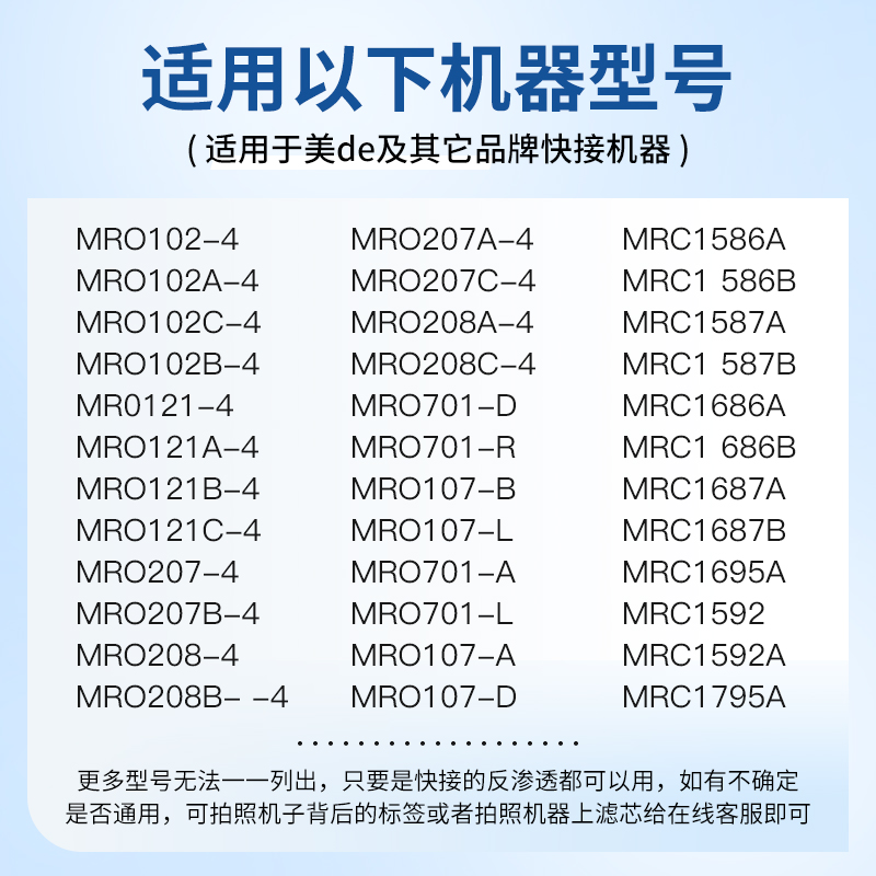 芯园适用美的净水器M6滤芯全套MRC1586A-50G 1587B 1686B纯水机过-图2