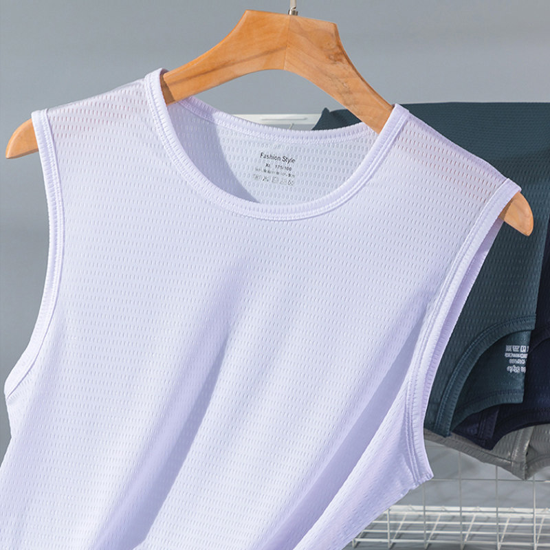 冰丝男士夏季运动健身宽松网眼坎肩 芙梓背心/马甲