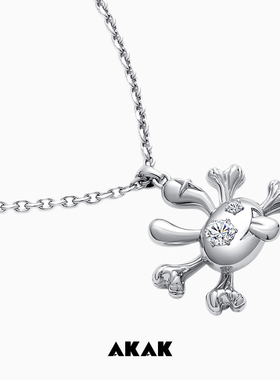 AKAK男女同款骷髅兔项链毛衣链