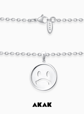 AKAK男女同款哭脸项链毛衣链