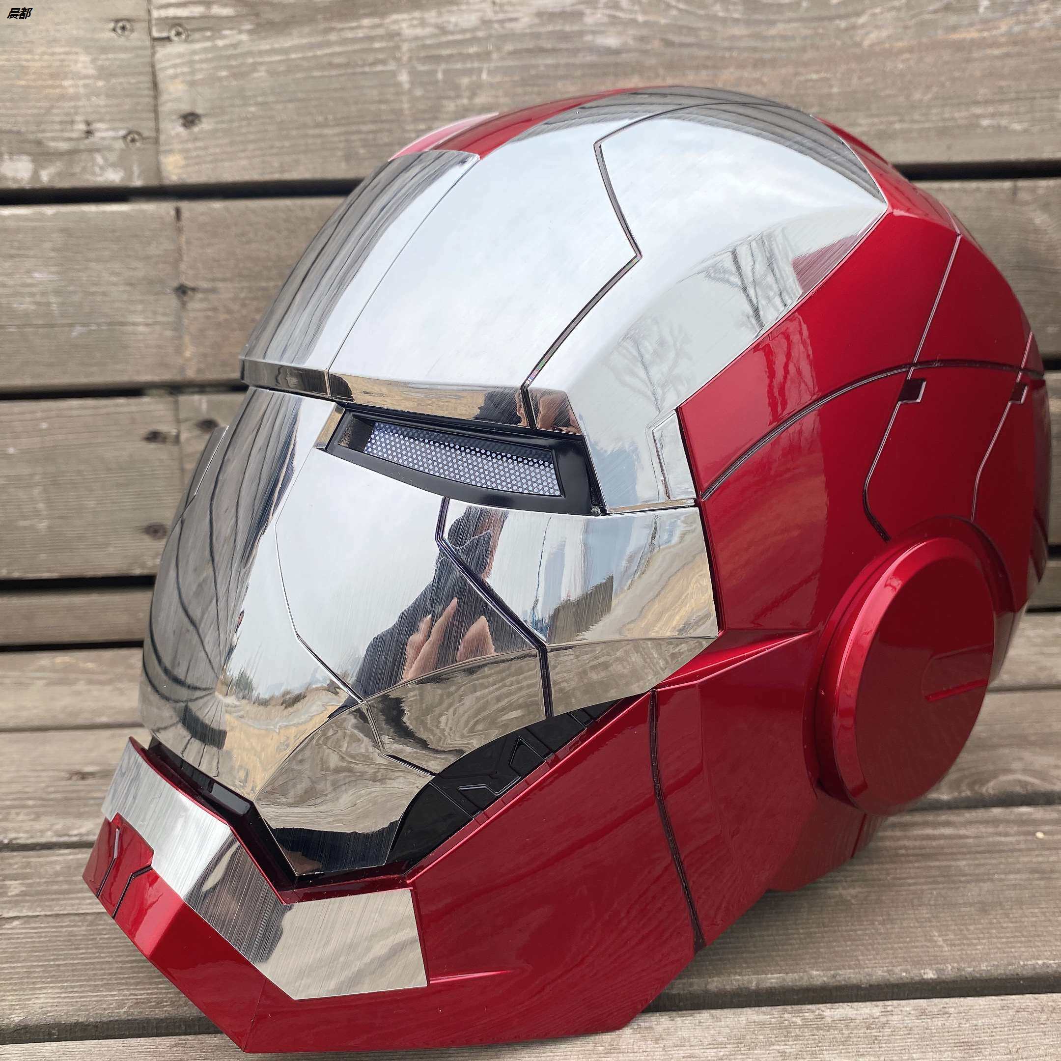现货钢铁侠mk5 中英文语音声控多片式变形1/1 贾维斯头盔