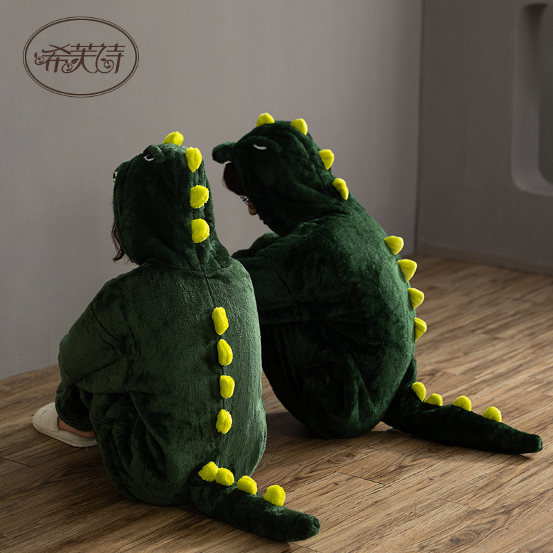 秋冬季情侣珊瑚绒可爱动物连体睡衣 希芙诗outlet店睡衣/家居服套装