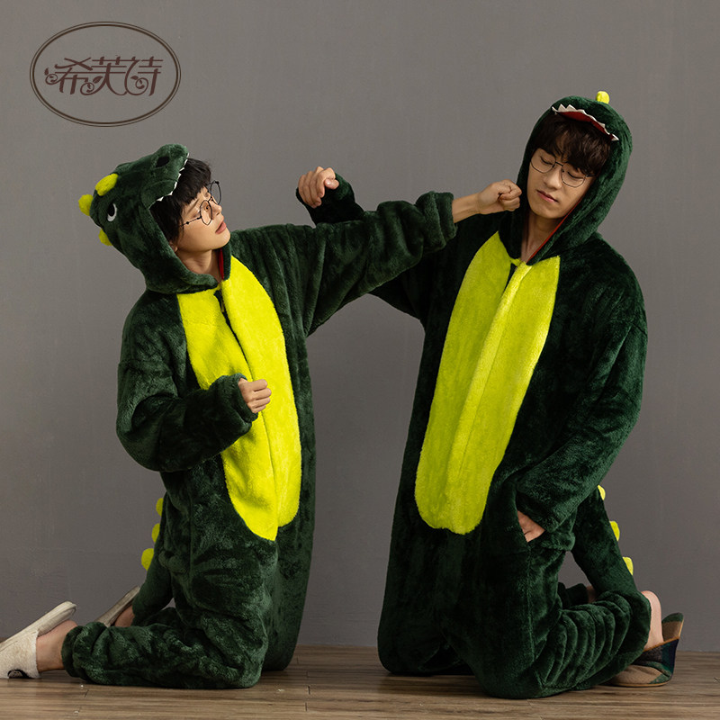 秋冬季情侣珊瑚绒可爱动物连体睡衣 希芙诗outlet店睡衣/家居服套装