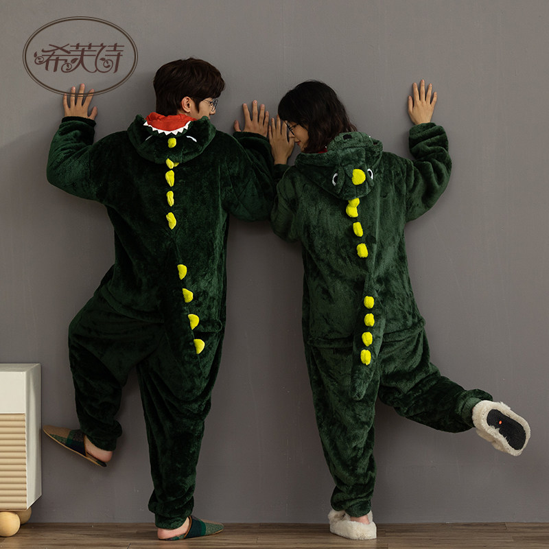 秋冬季情侣珊瑚绒可爱动物连体睡衣 希芙诗outlet店睡衣/家居服套装