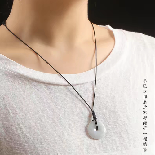 免绑蜡皮绳平安扣挂绳玉佩项链绳子戒指黄金专用吊坠绳子男女挂脖 - 图3