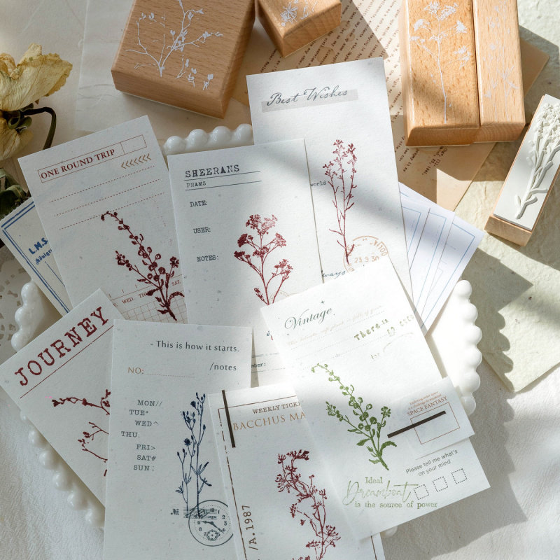 陌墨榉木印章 花枝语系列 INS植物手账DIY素材装饰印画1枚入6款选,淘宝优惠券,粉丝福利购,淘宝优惠卷