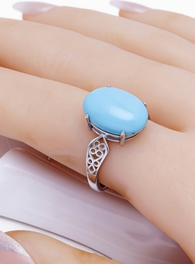 S925纯银戒指空托翡翠蜜蜡镶嵌