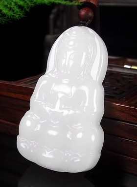 新疆和田羊脂白玉男观音女弥勒佛