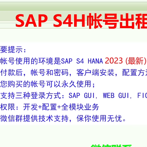 SAP S4H 2023版帐号出租永久有效开发配置全模块业务多种登录方式 - 图2