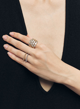 ASCENDER圆珠锆石满镶多层戒指女原创设计轻奢精致高级感指环新款