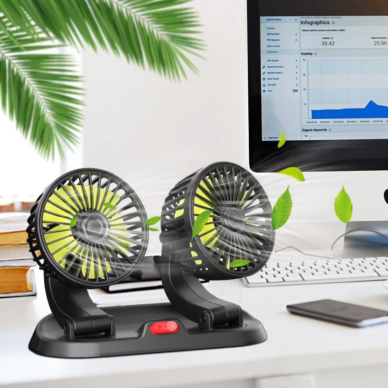 车载风扇USB12v车内用24v大风力货车吊吸顶强力静音制冷小电风扇 - 图2