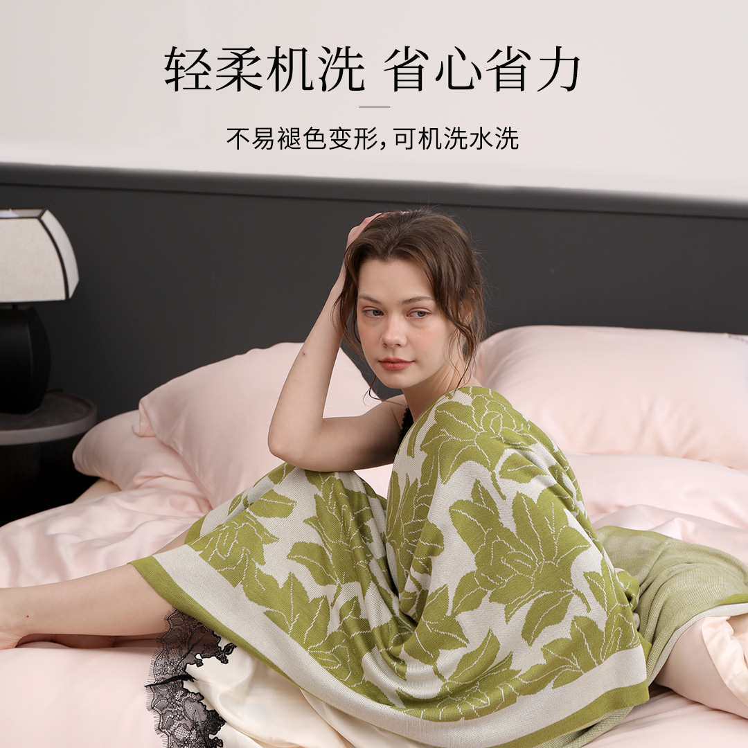 ELLE DECO新品竹纤维毯子办公室沙发盖毯午睡毯空调毯夏季 - 图3