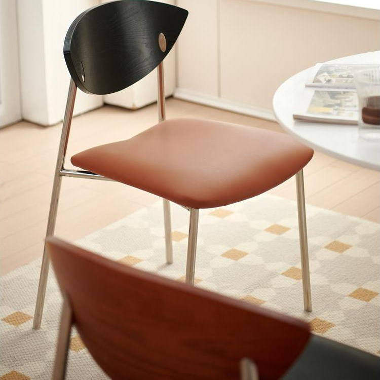 北欧复古家用轻奢简约实木小户型飞鸟椅民宿咖啡厅不锈钢靠背椅子,淘宝优惠券,粉丝福利购,淘宝优惠卷