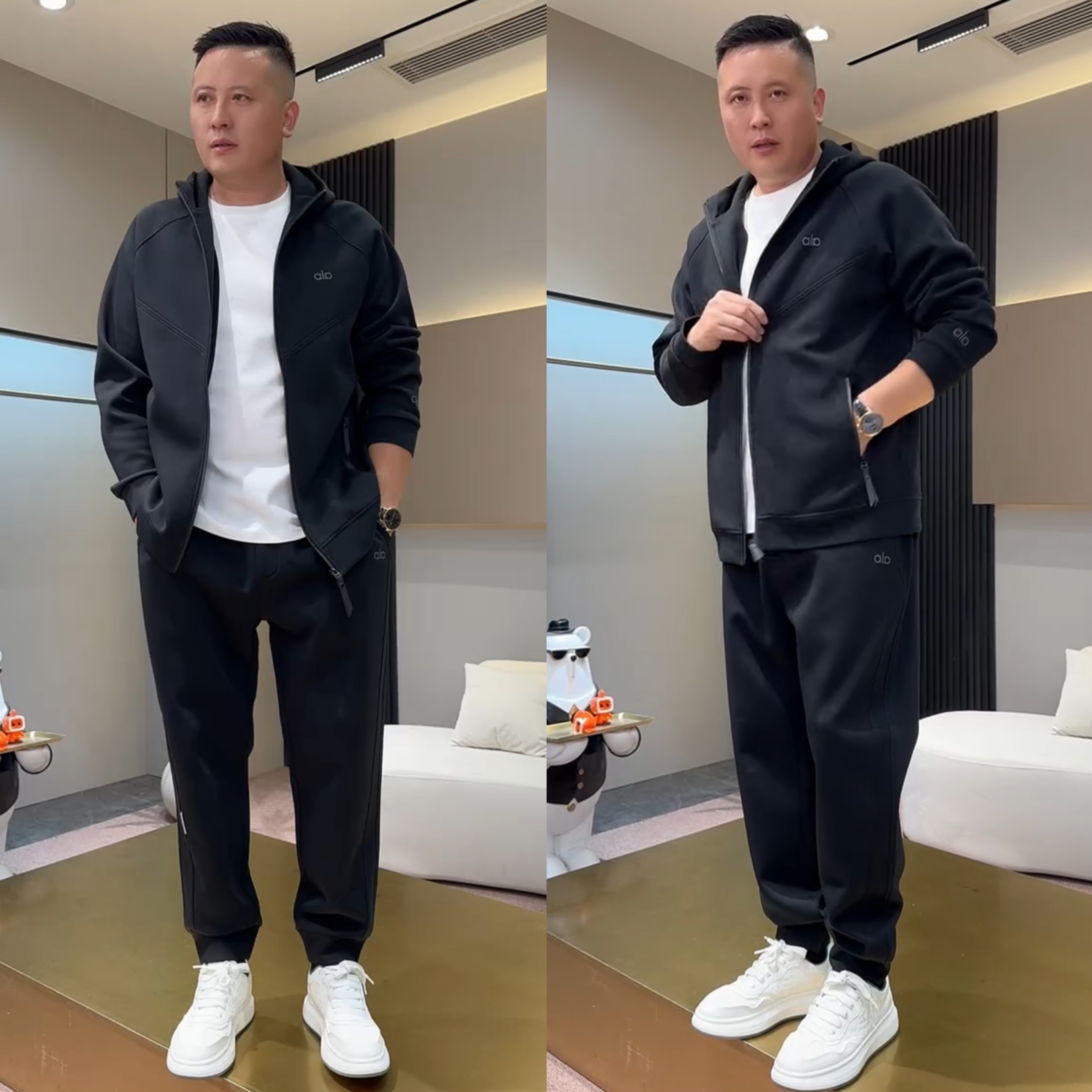 2025秋季高级感时尚休闲运动套装男士宽松百搭开衫外套卫裤两件套,淘宝优惠券,粉丝福利购,淘宝优惠卷