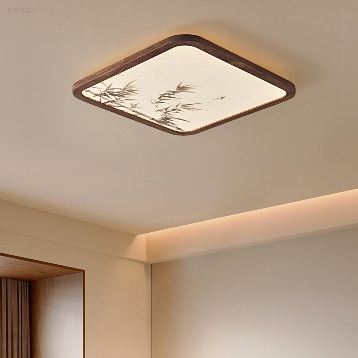 超薄宋代美学卧室吸顶灯新中式护眼全光谱房间书房高级感复古主灯 - 图3