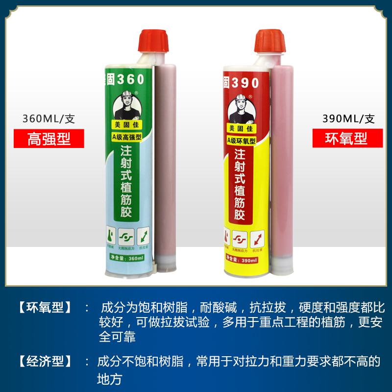 美固佳A级环氧植筋胶注射式钢筋胶建筑加固环氧型植筋胶水锚固剂 - 图0