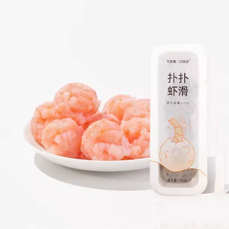 下厨房扑扑虾滑青虾含量≥95%新鲜大颗粒150g/盒早餐半成品速食 - 图3