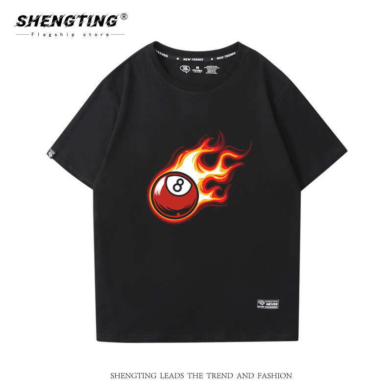 俱乐部黑八黑8斯诺克团队短袖t恤 胜霆服饰T恤