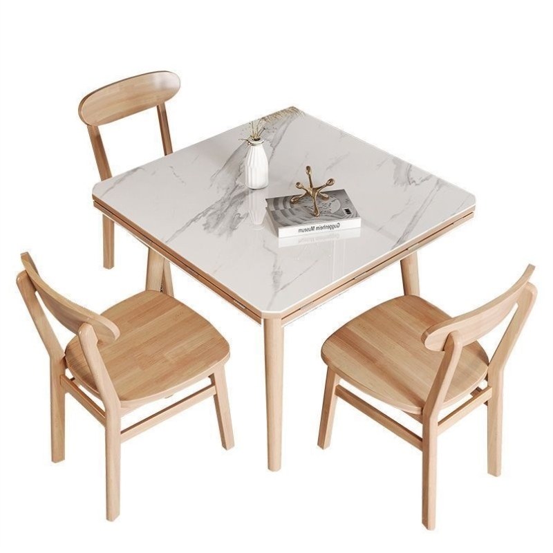 实木饭桌方桌岩板多功能两用北欧折叠变电磁炉圆桌正方形餐桌椅,淘宝优惠券,粉丝福利购,淘宝优惠卷