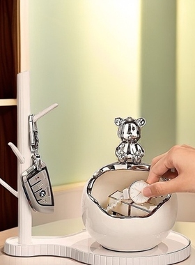 回家装饰品玄关感软装摆件熊暴力客厅收纳钥匙高级入户门鞋柜欢迎