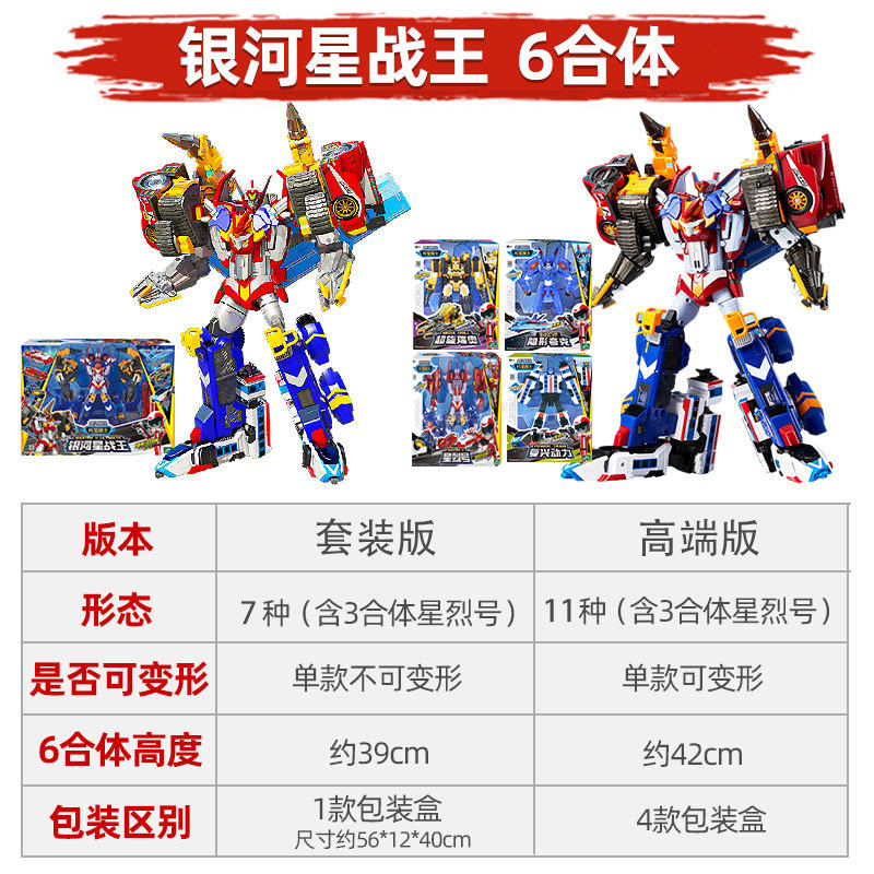 托宝战士银河星战王六合体变形金刚 叻猫动漫儿童机器人/变形玩具