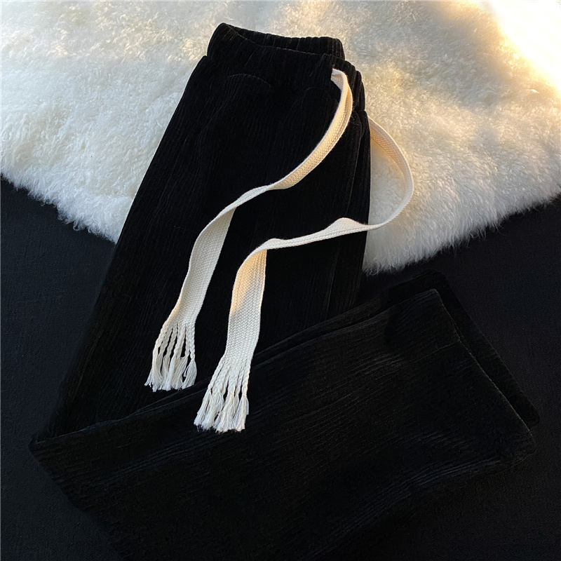 米白色高街ins潮牌加绒灯芯绒裤子 丞昌休闲裤