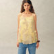 Fabrique clear silhouette pleated tulle floral strappy skirt suit