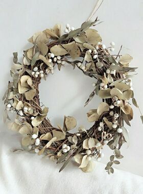小白果干花花束插花松树装饰树枝植物圣诞树干北欧风花束干花圣诞