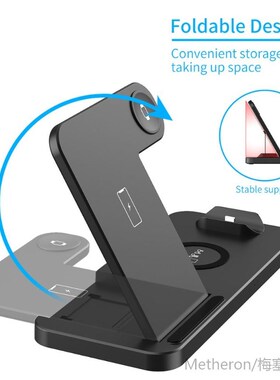 15W Qi Wireless Charger 4 in 1 Fast Charging Station for App
