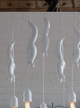 Squirrel Pendant Light, Resin Animal Hanging Lamp for Childr