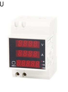 Smart Home D52-2048 Din rail LED Volt current Meter Active P