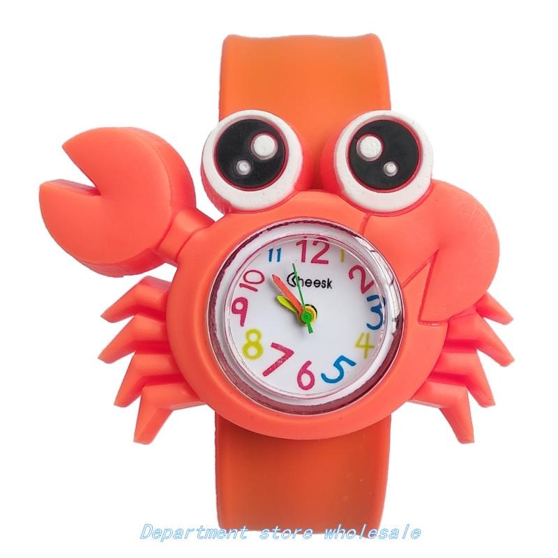 Cute Crab Shape KidS WatCheS Soft SiliCone Children WatCh fo-图0