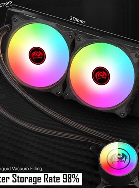 RGB Water Cooler CP Cooling 2011 2066 AM4 Dual Fans 120mm Ra