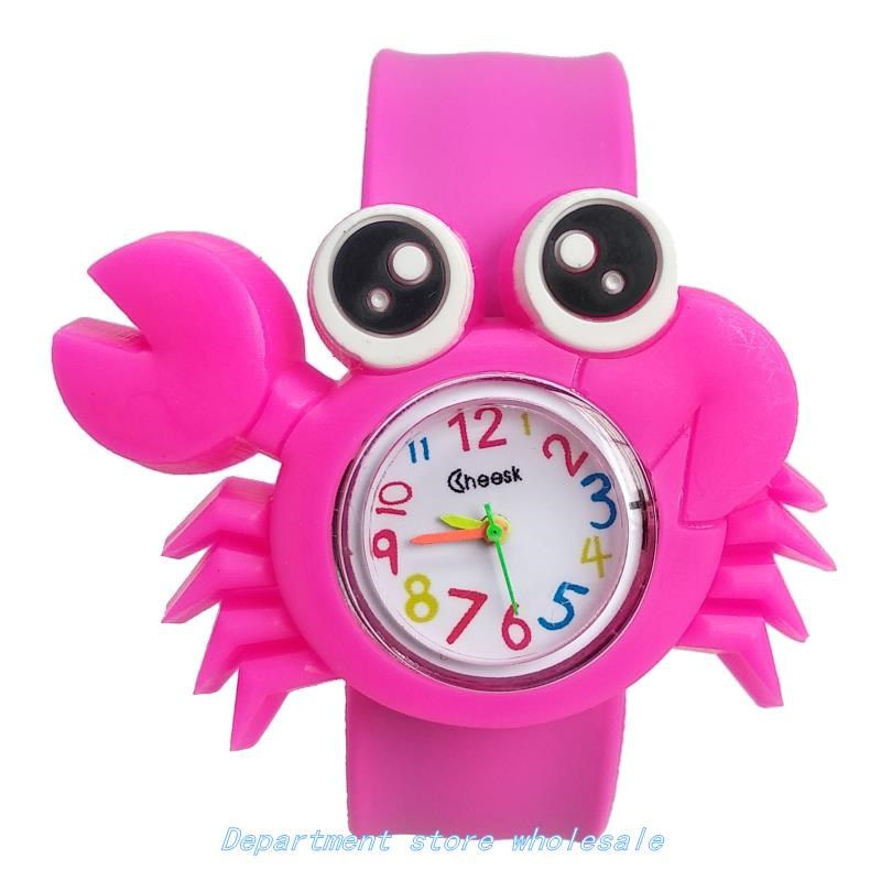 Cute Crab Shape KidS WatCheS Soft SiliCone Children WatCh fo-图1