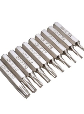 10PCS CR-V Torx Screwdriver Bits Set T3 T4 T5 T6 T7 T8 T9 T1