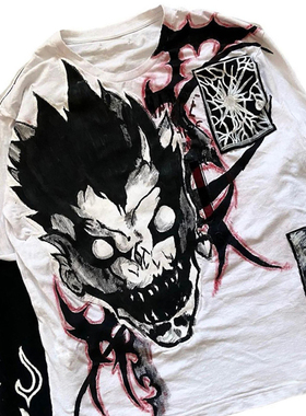 荒诞小镇 Death Note死神Ryuk纯手工制作Y2K暗黑叛逆少年假两件