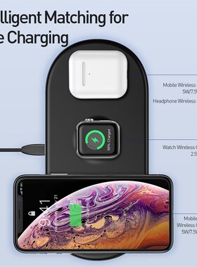 3 in 1 Qi Wireless Charger Fast Charger For Apple Watch For