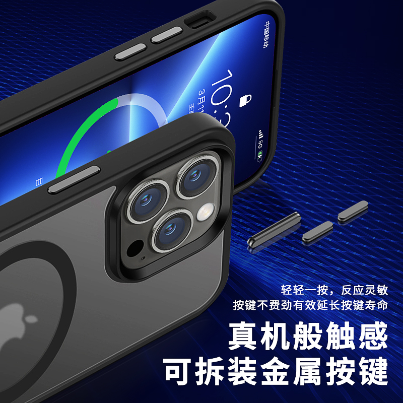 适用苹果15手机壳iPhone14ProMax防摔Magsafe磁吸壳14plus新款14pro无线充电13超薄磨砂pm保护套12简约外壳11-图1