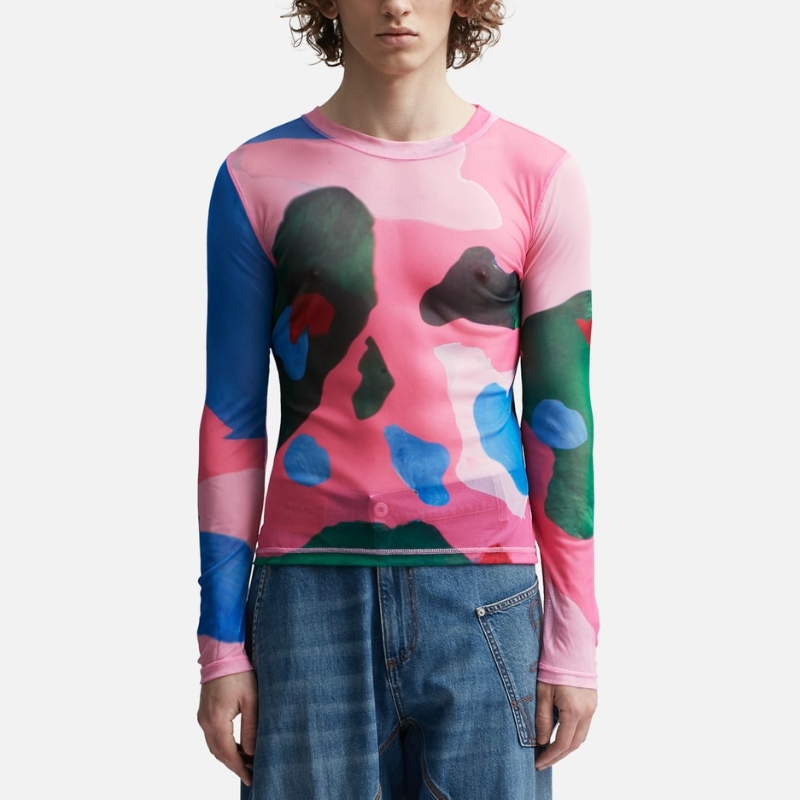 JW Anderson LONG SLEEVE MESH TOP 上衣 HBX - 图1