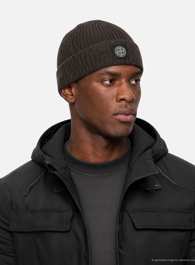 Stone Island/石头岛 Light RWS Geelong Wool 针织帽毛线帽男HBX