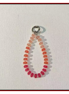 渐变粉砂糖手工串珠手提链