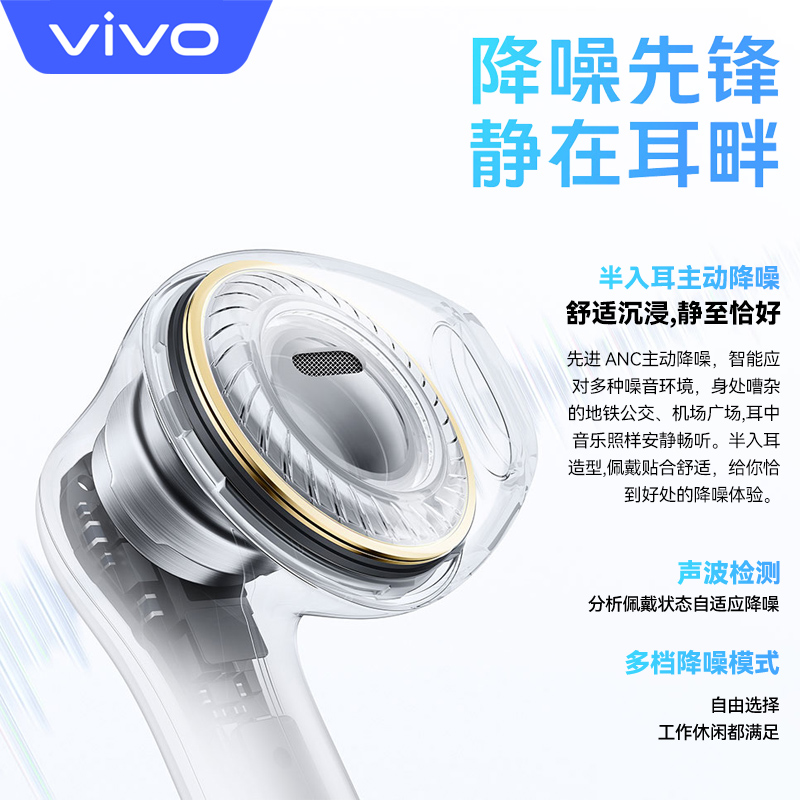 vivo TWS Air Pro原装iQOO真无线蓝牙耳机半入耳式主动降噪立体声 - 图1