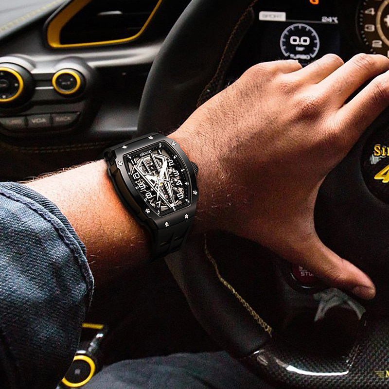 珍宝莱男全自动款夜光镂空机械表 珍宝莱国产腕表