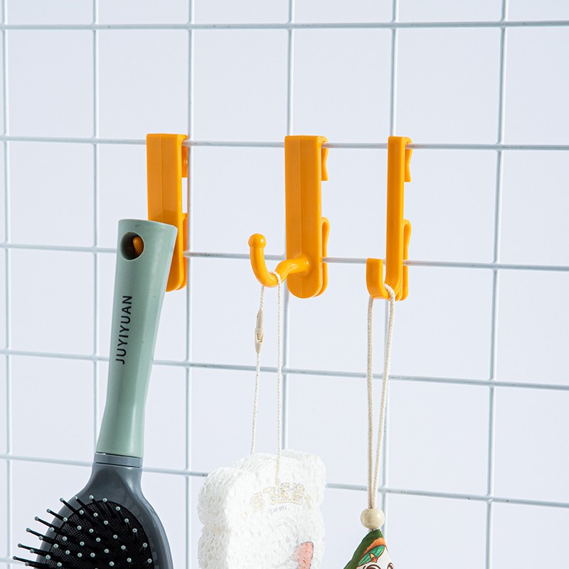 网格铁丝网挂勾货架铁网陈列家用收纳钩子幼儿园彩色塑料安全挂钩 - 图2